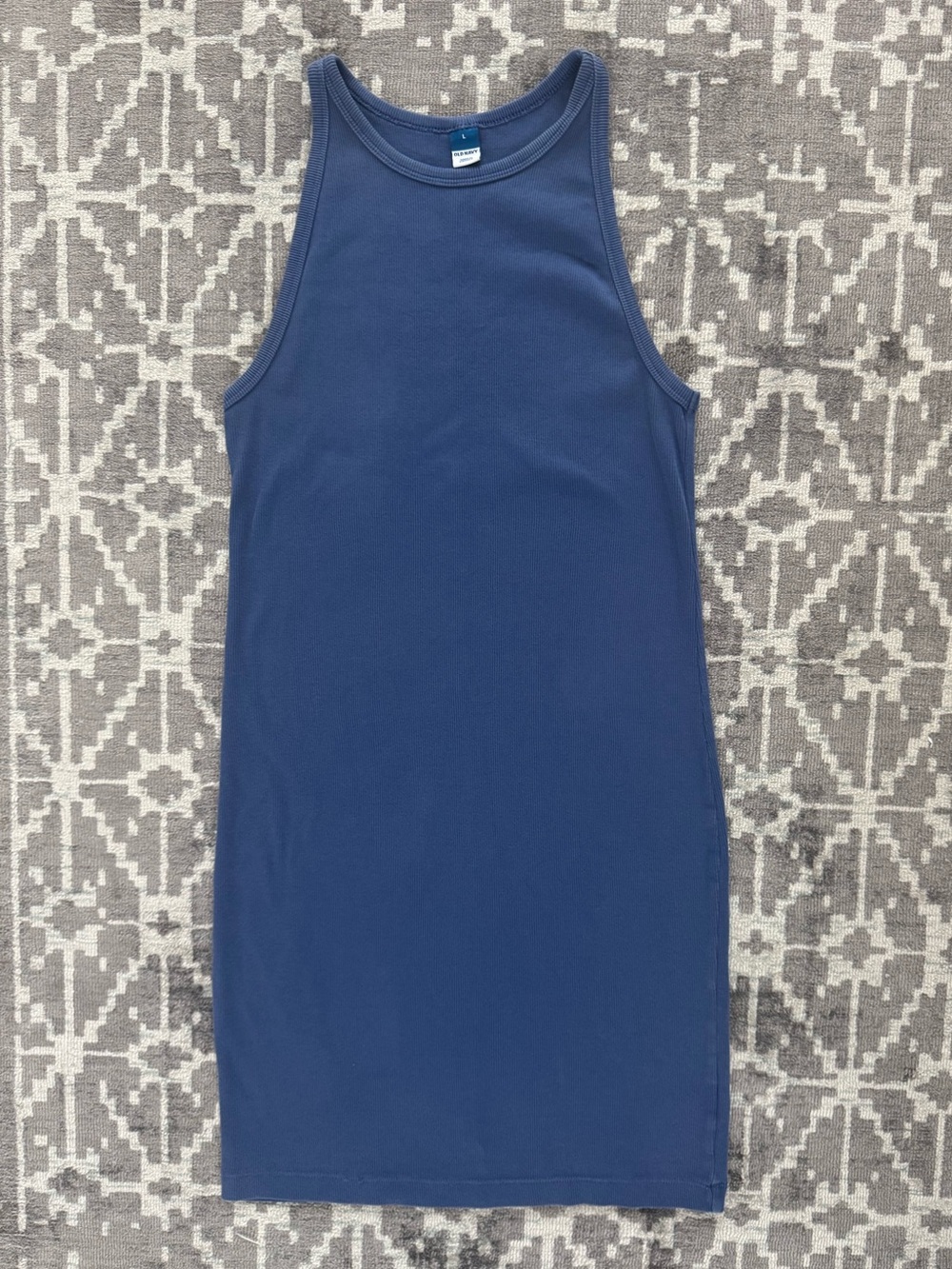 Old Navy Navy Blue Ribbed Midi Tank Dress